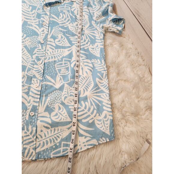 Tipsy Elves Mens Short Sleeve Hawaiian Floral Button Up Shirt Size XL - Picture 6 of 6